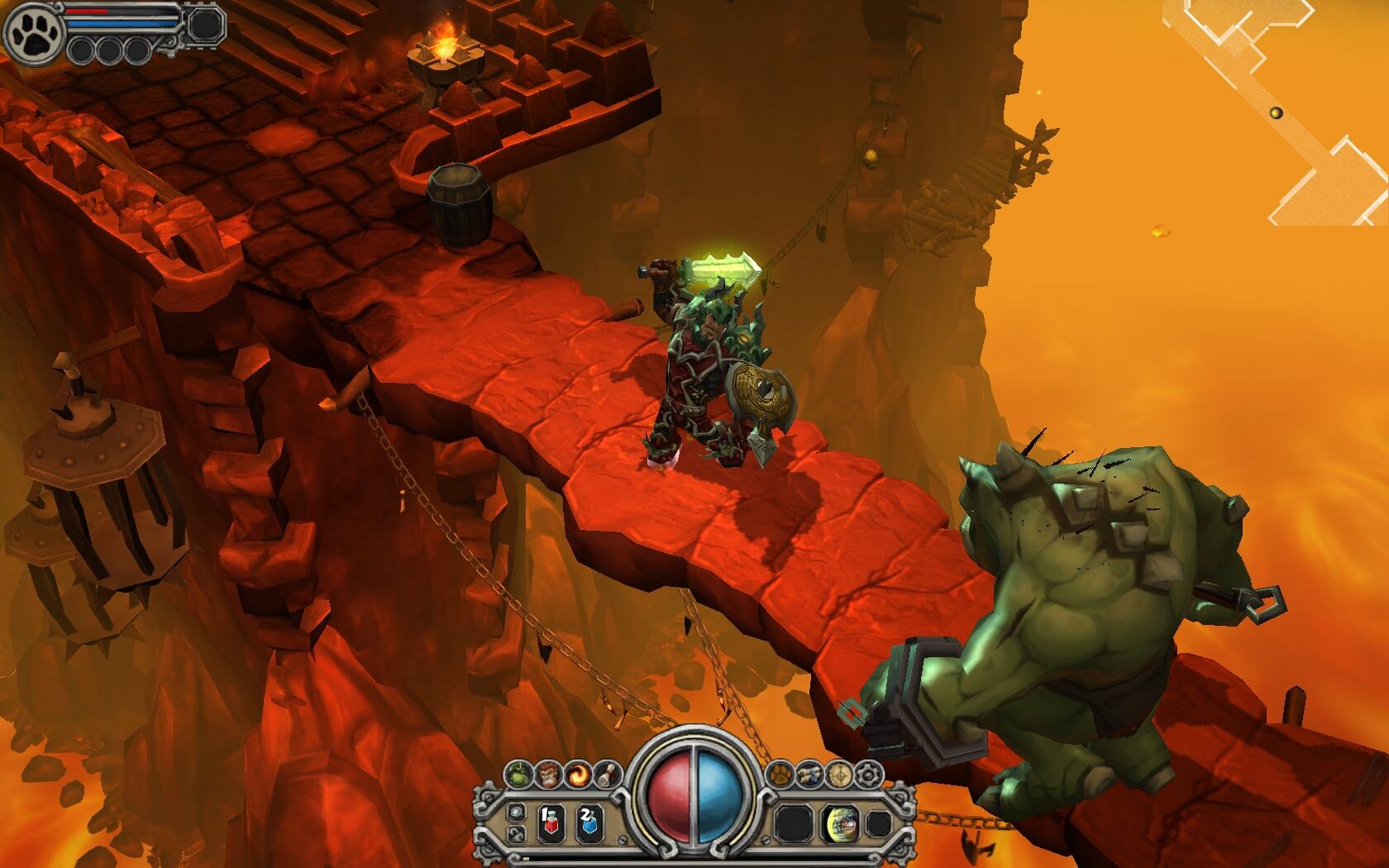 E3 bridge fight troll lava
